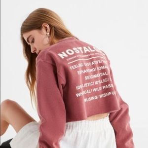 Women's Red Nostalgic Cropped Crew-neck Sweatshirt